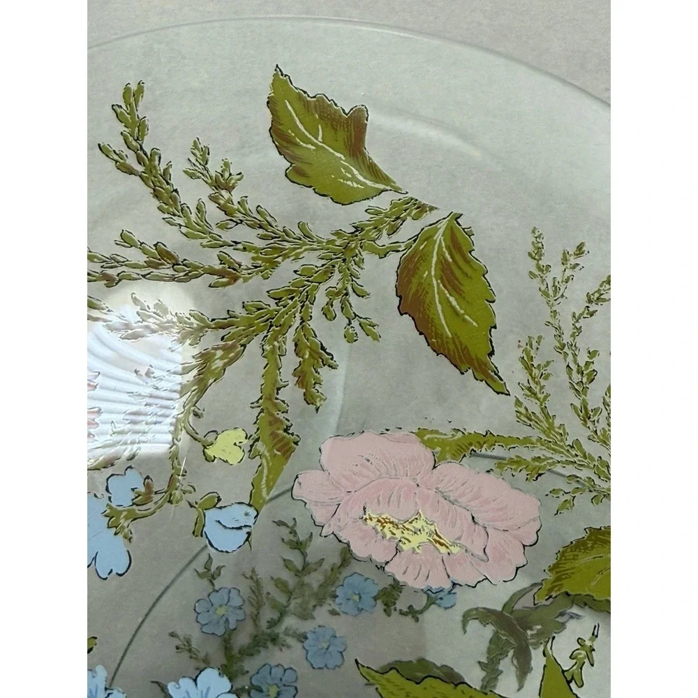 Vintage Arcoroc France Dorothy Thorpe Style Wildflower Plates ~7 inch, Set of 5